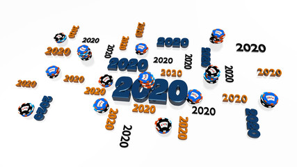 Several Poker Chip 2020 Designs with Some Chips