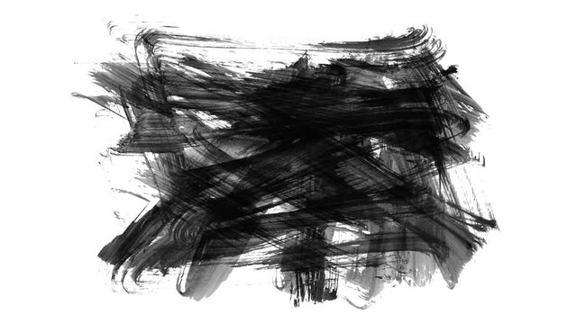 Animation grunge - brush stroke on a white background. Abstract hand - painted element. Grunge brush strokes animation. Underline and border design. Seamless looping background. 4K