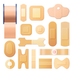 Elastic adhesive bandage, realistic plaster strip