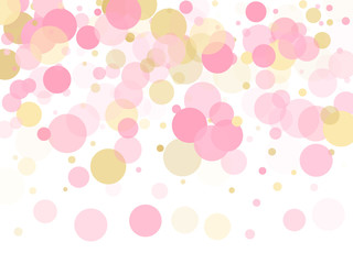 Rose gold confetti circle decoration for New Year card background. 