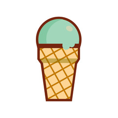 Ice cream cone icon isolated. Trendy Flat style for graphic design, Web site, social media, UI, mobile upp, Vector illustration