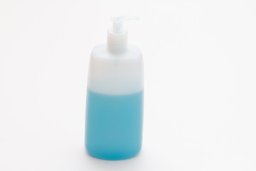 plastic bottle of shampoo on a white background. isolated