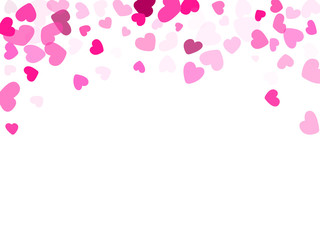 Hearts confetti flying vector background graphic design.