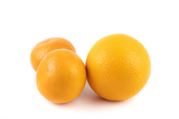 Farm fresh orange on white background