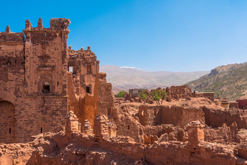 Fototapeta na wymiar The ruins of the Telouet Kasbah in southern Morocco