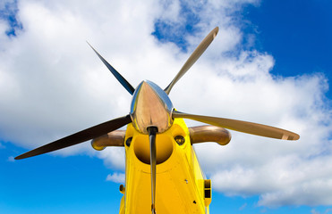 Aircraft propellers close up