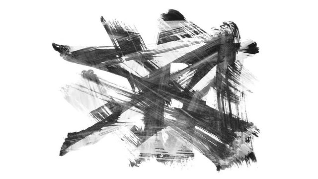 Animation grunge - brush stroke on a white background. Abstract hand - painted element. Grunge brush strokes animation. Underline and border design. Seamless looping background. 4K