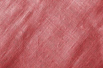 Sack cloth texture in red color.