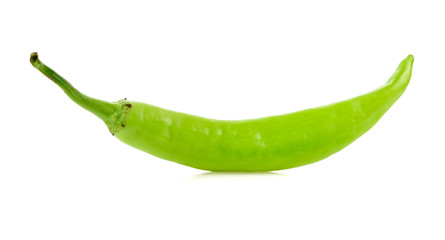 green chili pepper isolated on a white