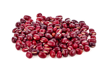 azuki beans , red beans isolated on white.