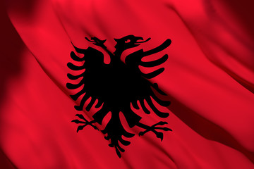 3d rendering of Albania flag - obrazy, fototapety, plakaty