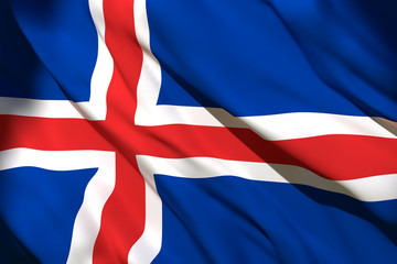 3d rendering of Iceland flag