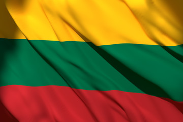 Fototapeta premium 3d rendering of Lithuania flag