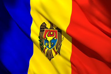 3d rendering of Moldova flag