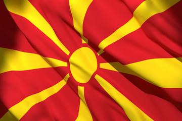 3d rendering of Macedonia flag
