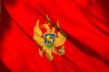 3d rendering of Montenegro flag