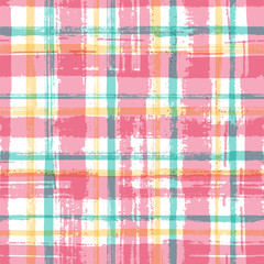 Stripes watercolor paintbrush seamless vector pattern.