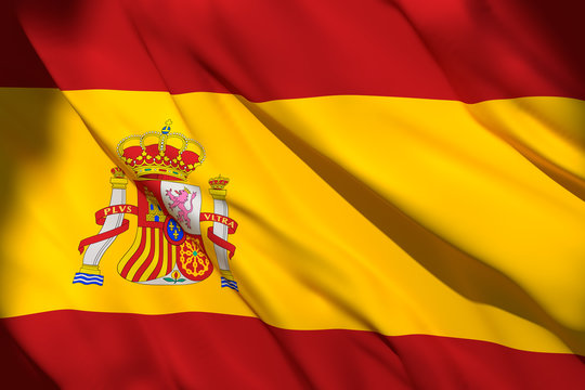 3d rendering of Spain flag