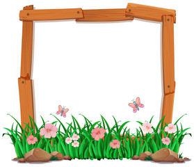 Garden on wooden frame