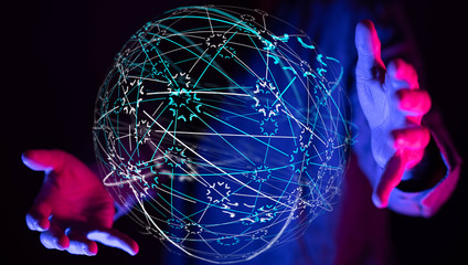 Global network concept. 3D rendering
