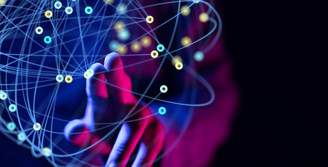 Digital Network and data concept