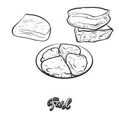 Farl food sketch on chalkboard