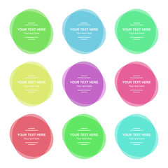 Set of colorful banners. Abstract colored shapes for design. Banners with sample text.