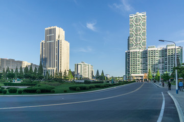 Fototapeta na wymiar Modern apartment buildings, Pyongyang, Democratic People's Republic of Korea (DPRK), North Korea