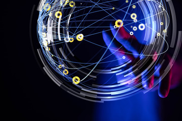 Digital Network and data concept