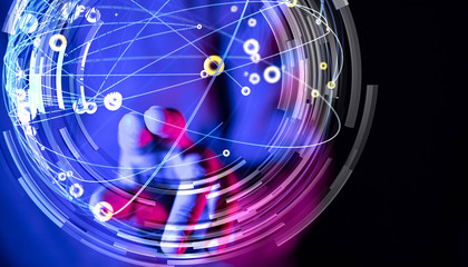 Digital Network and data concept