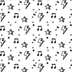 music notes and stars pattern background