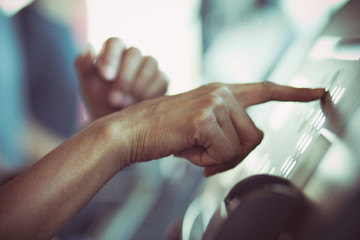 Obraz premium Warming up on treadmill.
