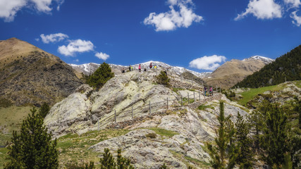 Very nice valley in mountain Pyrenees of Spain (valley name is Vall de Nuria)