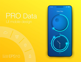 Vector graphics mobile infographics with two options. Template for creating mobile applications, workflow layout, diagram, banner, web design, business reports with 2 steps