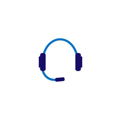 Headset Icon Vector,Flat Design. Gameset head phone, Support icon