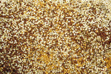 Brown Linseeds Golden Linseeds Pearl Barley and Sunflower Seeds