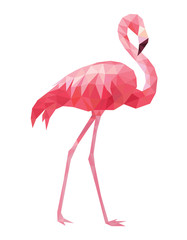 Flamingo geometric style. Vector illustration.