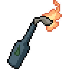 Obraz premium vector pixel art molotov