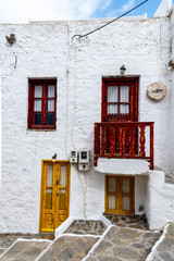 Fototapeta na wymiar Cycladic architecture and streets, Plaka, Milos island, Greece