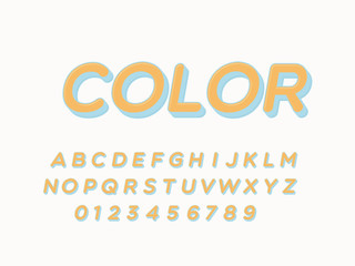 Retro font and alphabet. Stock vector illustration