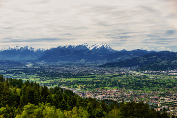 Fototapeta na wymiar Bregenz and Alps.
