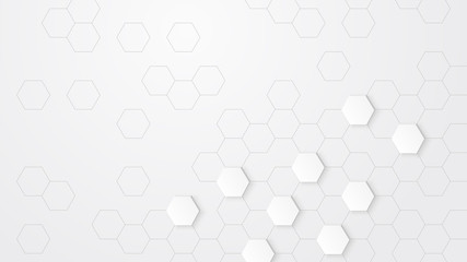 Light abstract background with hexagons