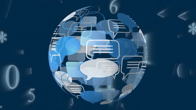 Message bubble icon and binary codes