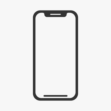 Smartphone icon flat style isolated on white background. Vector illustration