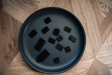 black wooden objects