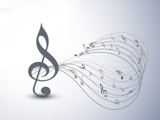 Fototapeta premium Concept of musical notes with waves.