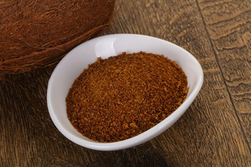 Coconut brown sugar in the bowl