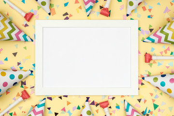 Blank card with different celebratory items