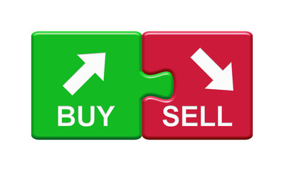 2 Puzzle Buttons zeigen Buy und Sell