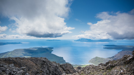Fototapeta na wymiar Scottish mountains landscape - view from the top of Blaven on Isle of Skye